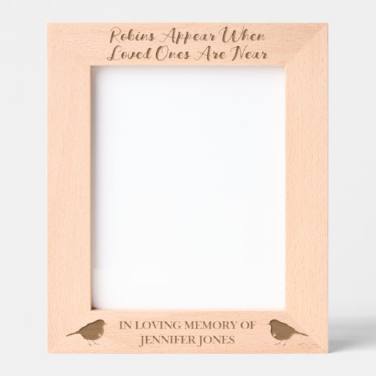 愛する人が近づくとロビンが現れる – 8x10 レーザー彫刻フレーム (正面)