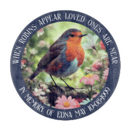 愛する人が青いガラスに近づくとロビンが現れる カッティングボード