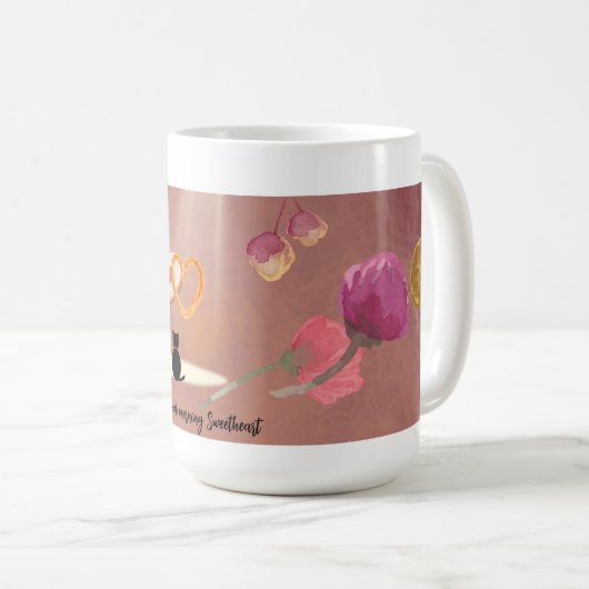 愛する人たちにとっての甘い朝 コーヒーマグカップ (正面右)