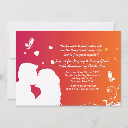 愛する人とのキス記念日招待状 招待状 (正面)