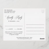愛する人との象牙色とゴールドの結婚式 箔招待状ポストカード (裏面)