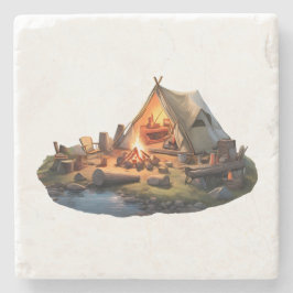 愛する人とキャンプ ストーンコースター