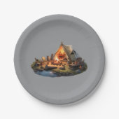 愛する人とキャンプ ペーパープレート (正面)