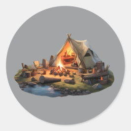 愛する人とキャンプ ラウンドシール