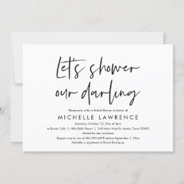 愛する人にシャワーを浴びモダンて、カジュアルブライダルシャワー 招待状