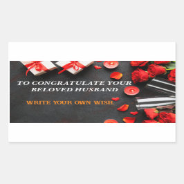 愛する人に感謝する！ 長方形シール