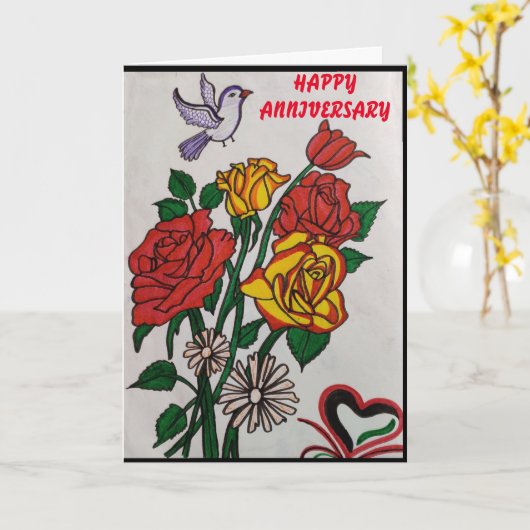 愛する人に記念日のカードユニークを贈りなさい。 カード (黄色い花)