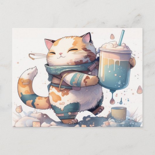 愛する人にBoba Tea Catはがきを送る ポストカード (正面)