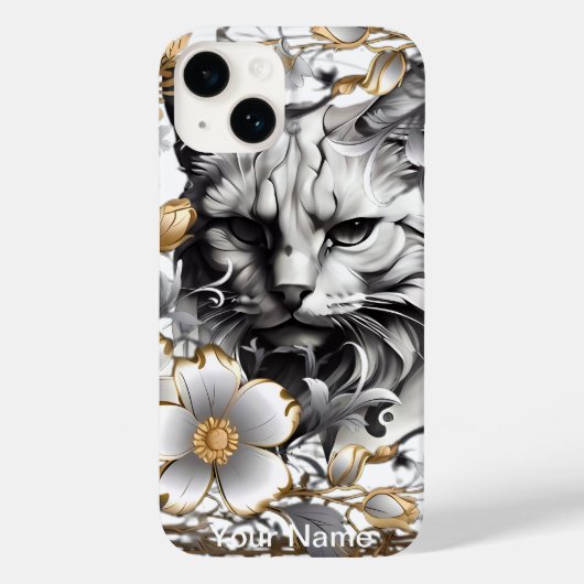 愛する人のために花の中で猫を変えるポートレート Case-Mate iPhoneケース (裏面)