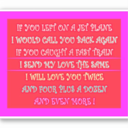 愛する人のためのロマンチックな詩芸術 シール (正面)