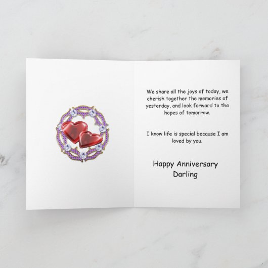 愛する人のための素晴らしい花の記念日 カード (内部)