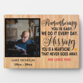 愛する人のための記念引用文の写真パーソナライズされた フォトプラーク (正面)