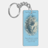 愛する人の保護のための天使の祈りの言葉カード キーホルダー (正面左)