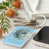 愛する人の保護のための天使の祈りの言葉カード キーホルダー (正面右)