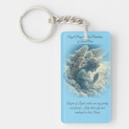 愛する人の保護のための天使の祈りの言葉カード キーホルダー