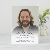 愛する人の写真を使ったシンプルな追悼式の案内 招待状 (スタンド正面)