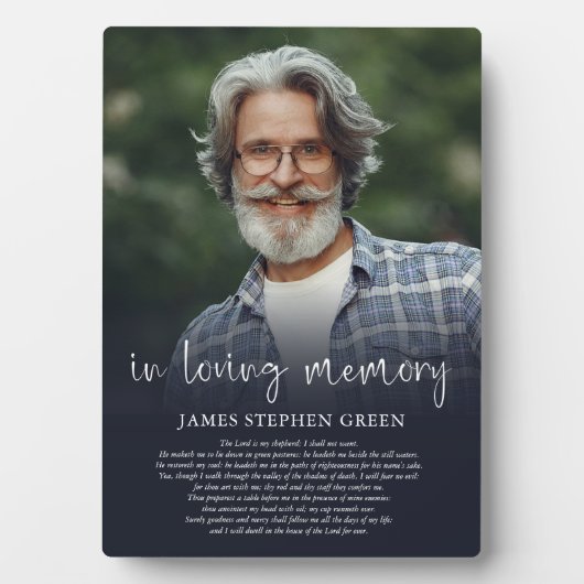 愛する人の写真を添えたシンプルな追悼詩碑 フォトプラーク (正面)