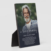 愛する人の写真を添えたシンプルな追悼詩碑 フォトプラーク (側面)