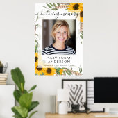 愛する人の写真 ヒマワリの歓迎の看板 ポスター (ホームオフィス)