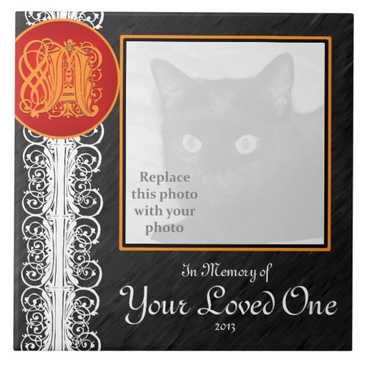 "愛する人の思い出のモノグラム"タイル タイル (正面)