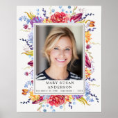 愛する人の思い出の写真と多肉植物のウェルカムサイン ポスター (正面)