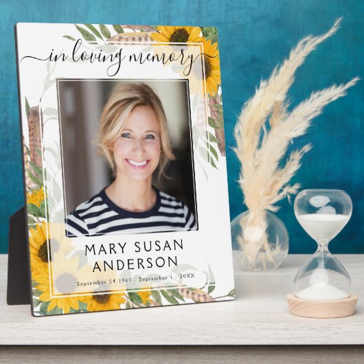 愛する人の思い出の写真　サンキュー花の葬儀記念プレート フォトプラーク (側面)