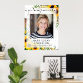 愛する人の思い出の写真 ヒマワリのウェルカムサイン ポスター (ホームオフィス)