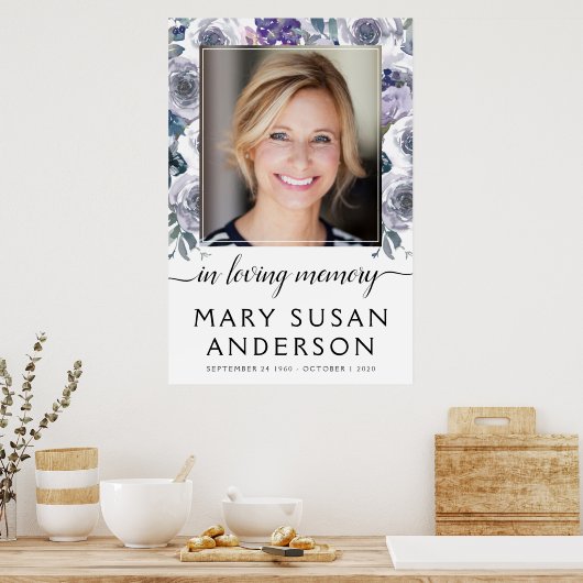 愛する人の思い出の写真 ローズ ウェルカムサイン ポスター (キッチン)