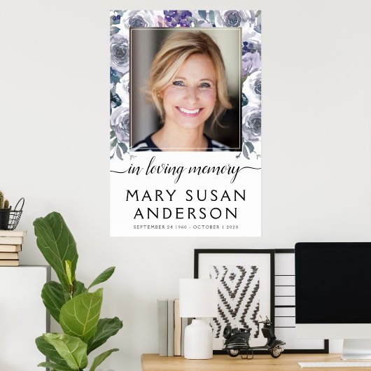 愛する人の思い出の写真 ローズ ウェルカムサイン ポスター (ホームオフィス)