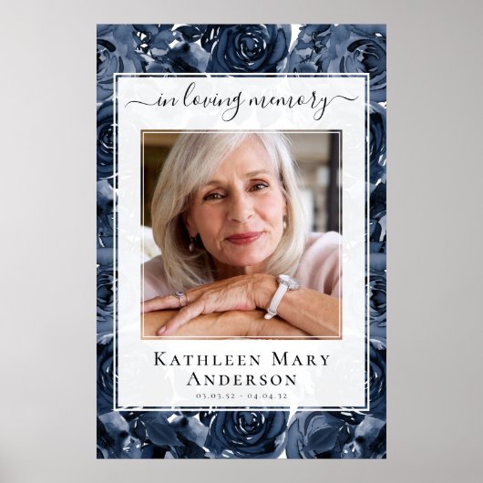 愛する人の思い出の写真 ローズ ウェルカムサイン ポスター (正面)