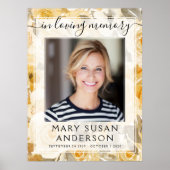 愛する人の思い出の写真 黄色の花のウェルカムサイン ポスター (正面)