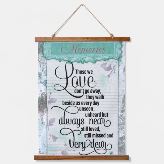 愛する人の思い出を大切にする 吊り下げ型タペストリー (正面)