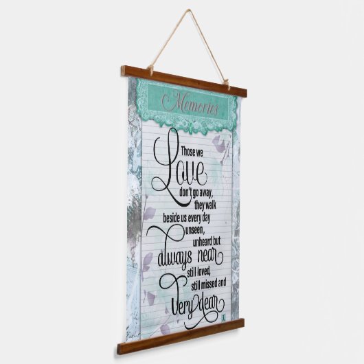 愛する人の思い出を大切にする 吊り下げ型タペストリー (傾斜あり)