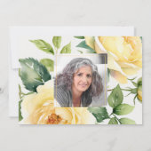 愛する人の思い出 黄色のバラ 1枚の写真 招待状 (裏面)