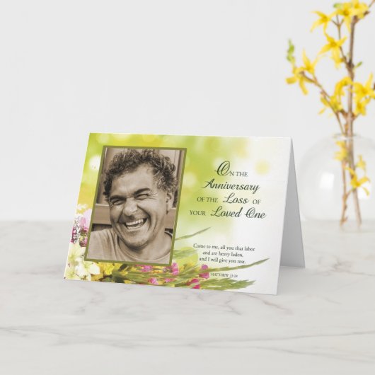愛する人の死の記念写真カスタム|過去記事 カード (黄色い花)