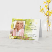 愛する人の死の記念日、カスタム写真ぺ カード (黄色い花)