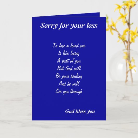 愛する人の死 カード (黄色い花)