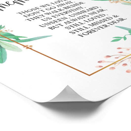 愛する人の記憶に捧ぐ ウェディングメモリアルテーブルサイン v1 ポスター (角)