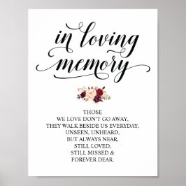 愛する人の記憶に捧ぐ ウェディングメモリアルテーブルサイン v26 ポスター