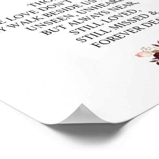 愛する人の記憶に捧ぐ ウェディングメモリアルテーブルサイン v4 ポスター (角)