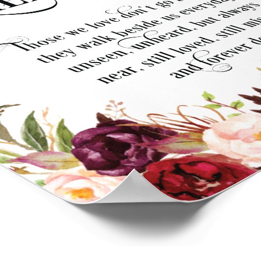 愛する人の記憶に捧ぐ ウェディングメモリアルテーブルサイン v7 ポスター (角)