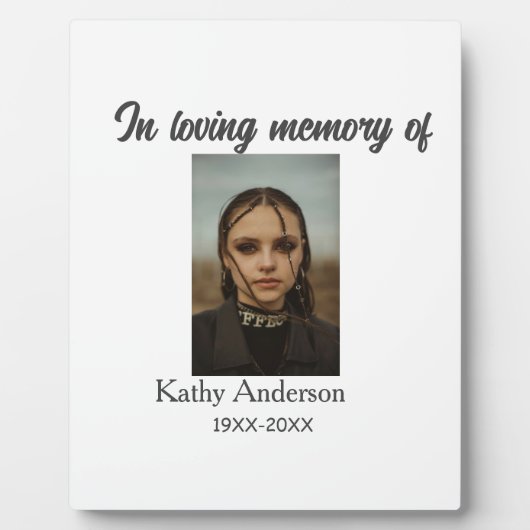 愛する人の記憶に捧ぐ - 名前を追加 - 追悼記念品 フォトプラーク (正面)