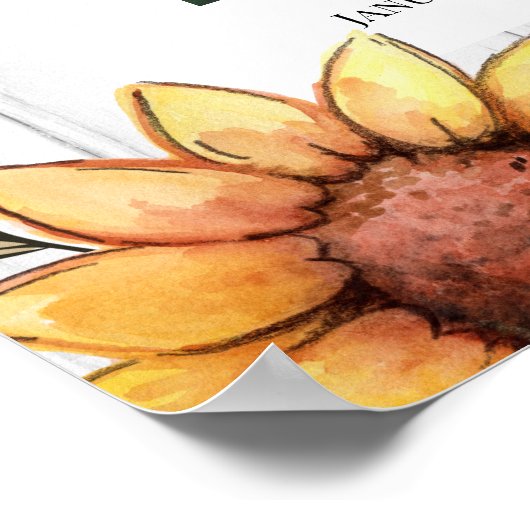 愛する人の記憶に捧げるひまわりの写真ポスター ポスター (角)