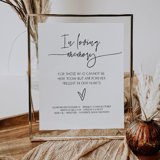 愛する人の記憶に捧げるウェディングメモリアルサイン G400 ポスター