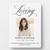 愛する人の記憶に捧げるエレガントなスクリプト追悼碑 フォトプラーク (正面)