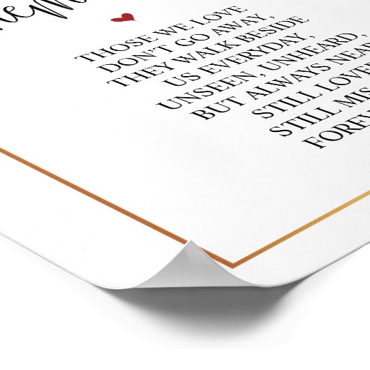 愛する人の記憶に捧げるエレガントな追悼式看板 ポスター (角)