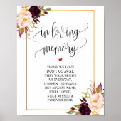 愛する人の記憶に捧げるエレガントな追悼式看板 ポスター (正面)