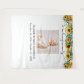 愛する人の記憶に捧げる写真ひまわり追悼 タペストリー (正面(横))