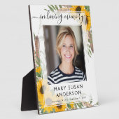 愛する人の記憶に捧げる写真付きひまわり追悼プレート フォトプラーク (側面)