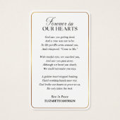 愛する人の記憶に捧げる写真葬儀祈念カード (裏面)